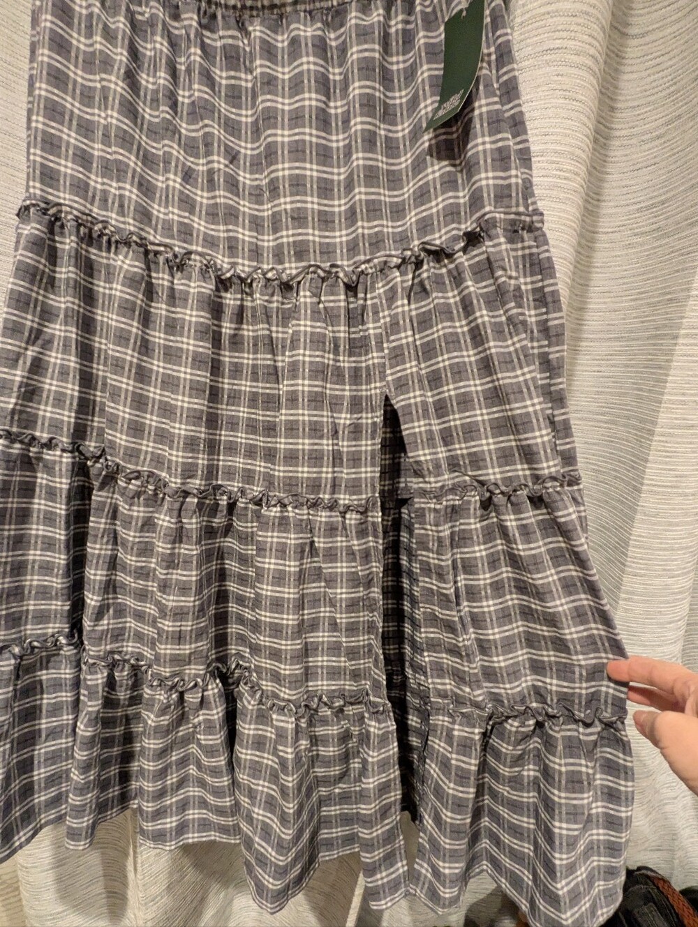 wild fable Gray Plaid Tiered Maxi Skirt - XL - Picture 4 of 7